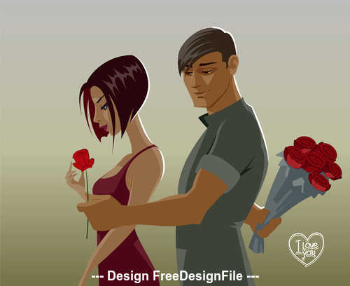 Red rose for girlfriend vector