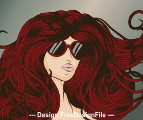 Redhead girl vector