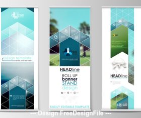 Rhombus Banner roll-up design vector