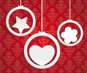 Rings White Heart Flower Star Ornaments vector