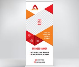 Roll-up two-color banner design vector