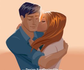 Romantic kiss vector