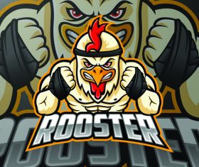 Rooster mascot logo vector design