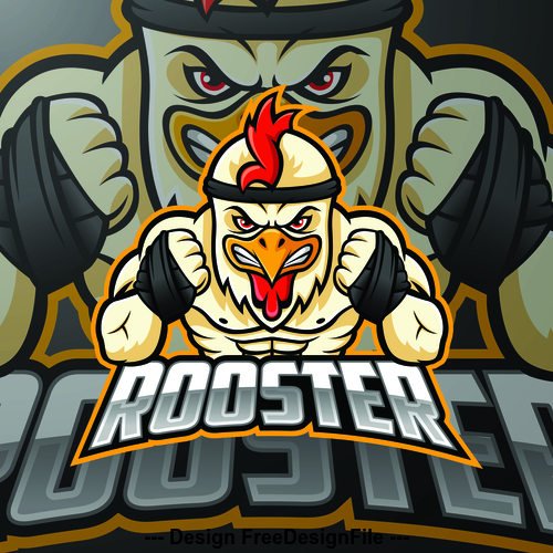 Rooster mascot logo vector design