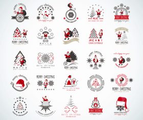 Santa and christmas tree icon vector