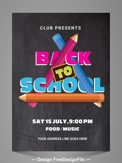 School concert party flyer vector