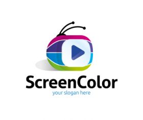 Screen color logo vector