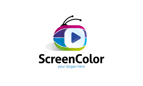 Screen color logo vector