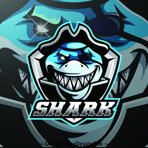 Shark mascot logo vector design