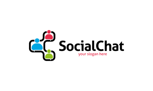 Social chat logo vector