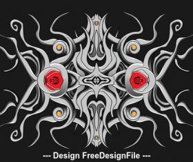 Steel gothic pattern vector 01