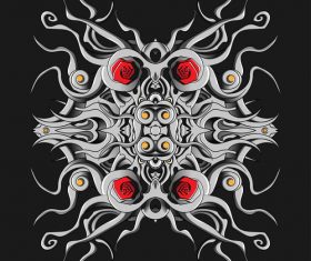 Steel gothic pattern vector 02