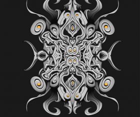 Steel gothic pattern vector 03