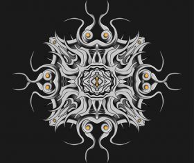 Steel gothic pattern vector 04