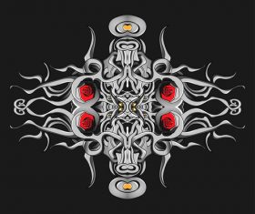 Steel gothic pattern vector 05