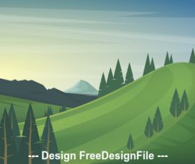 Summer landscape vector illustration