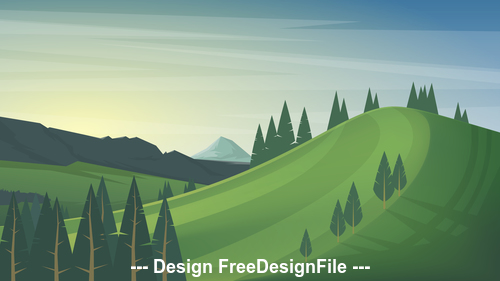 Summer landscape vector illustration