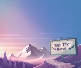 Sunrise mountain landscape vector illustration