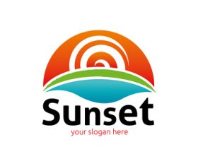 Sunset logo vector