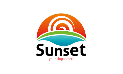 Sunset logo vector