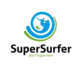 Super surfer logo vector