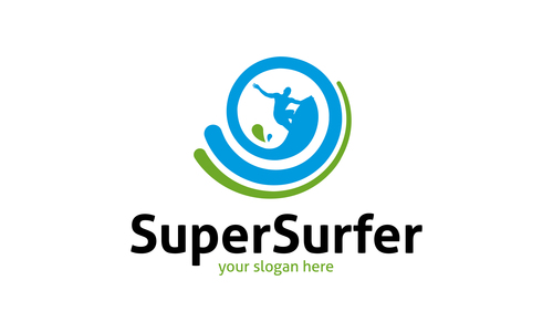 Super surfer logo vector