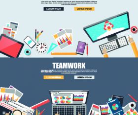 Teamwork banner vector