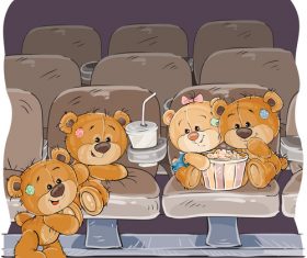 Teddy bear party cartoon vector