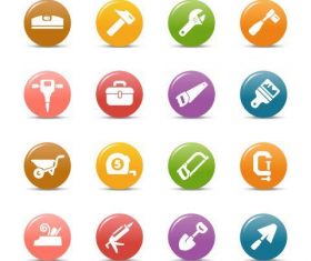 Tools glossy buttons Icon vector