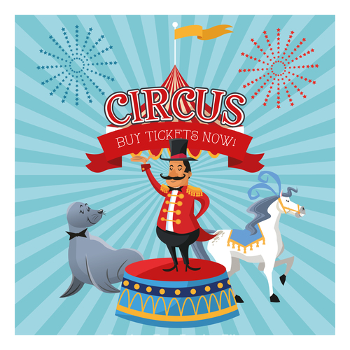 Tour show circus poster vector