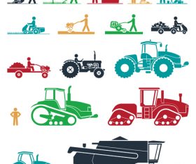 Tractor silhouette vector
