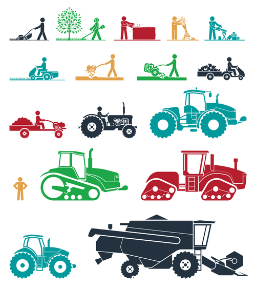 Tractor silhouette vector