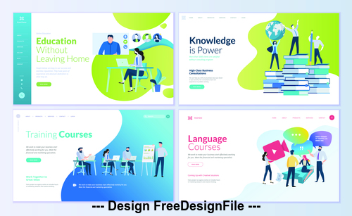 Training courses page isometric vector concept illustration