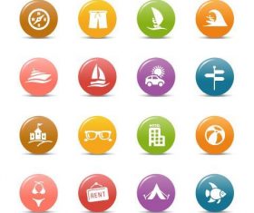 Travel gloss buttons Icon vector