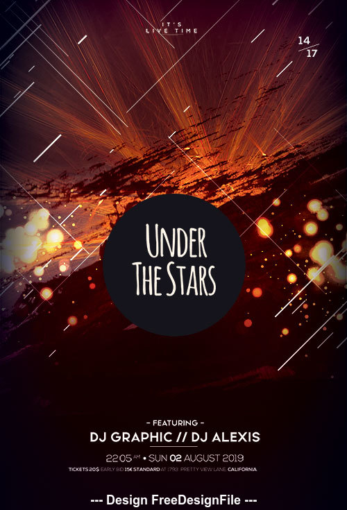 Under The Stars Flyer Design PSD Template