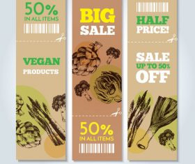 Vegetable background sale label vector