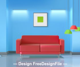 Vibrant living room vector