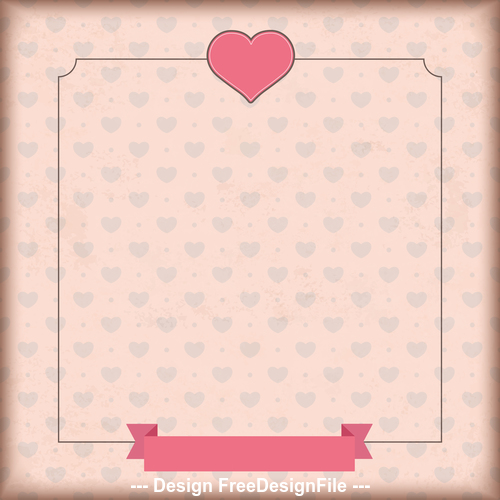 Vintage Cover Heart Ribbon vector