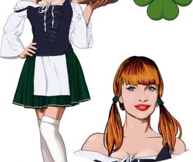 Waitress illustration vector