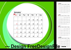 White 2020 calendar vector