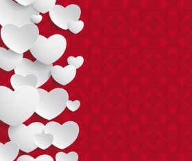 White Hearts Side Ornaments vector