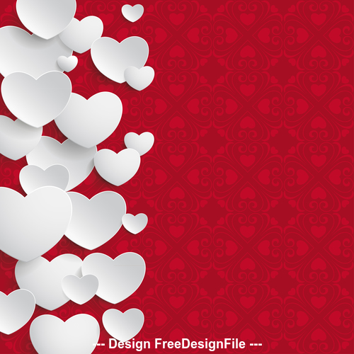 White Hearts Side Ornaments vector