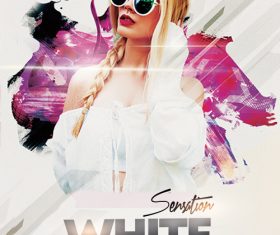 White Sensation Party Flyer Design PSD Template