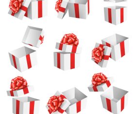 White box with red ribbon vector