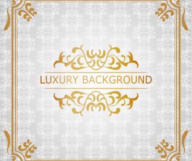 White luxury background with golden frame vector