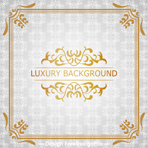 White luxury background with golden frame vector