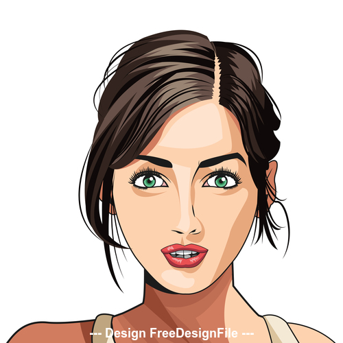 Download Woman face illustration vector free download