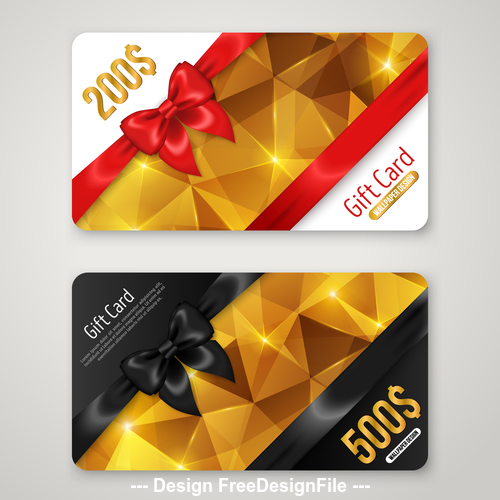 Yellow and black VIP gift card vector