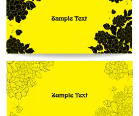 Yellow background card and flower vector