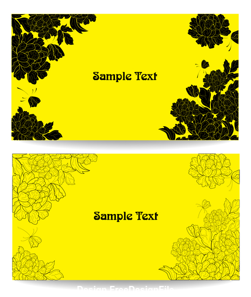 Yellow background card and flower vector